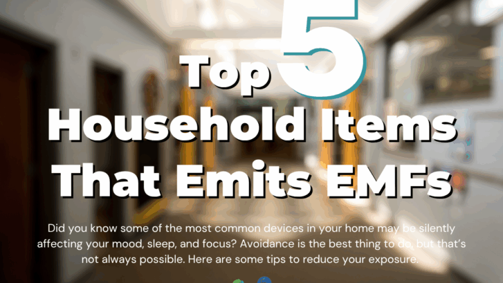 Banner showing top household EMF sources affecting brain health and ways to reduce EMF exposure