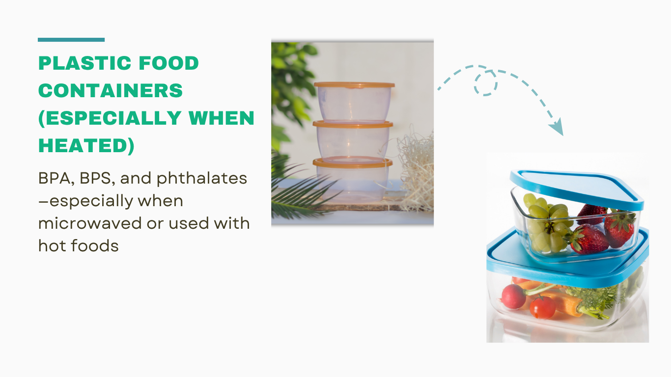 Plastic food containers as toxic household items with safer glass or stainless steel food storage alternatives