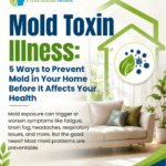 Infographic about preventing mold at home, highlighting five ways to reduce mold exposure and support better health.